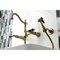 Kingston Brass Duchess Wall Mnt Bridge Kitchen Faucet W/Brass Sprayer, Brass KS1263PKLBS - alternate 5